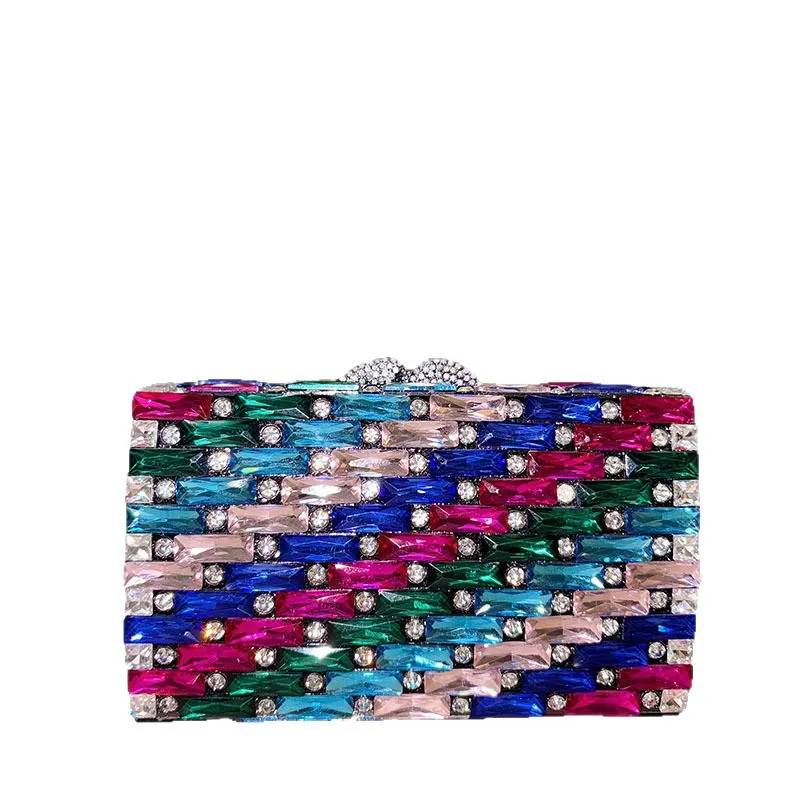 Female Blue Rhinestone Evening Bag Luxury Women Crystals Prom Clutch Lady Diamond Wedding Party Handbags Shoulder Bag Brand Bag view 5