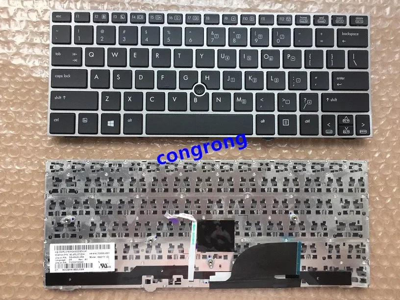 US Keyboard for HP EliteBook 2170p 2170 laptop keyboard with silver frame