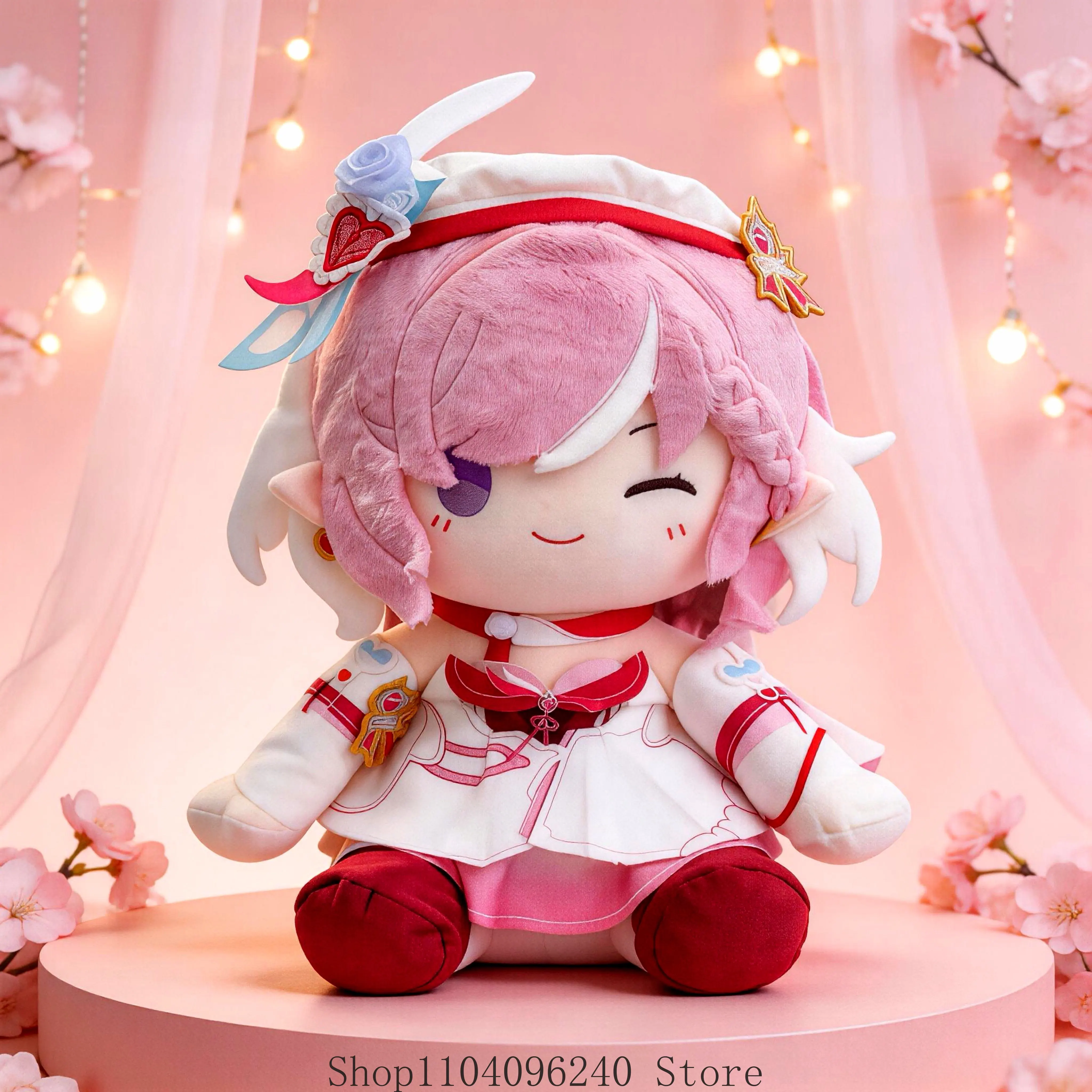 

Плюшевая подушка-фигурка Honkai Impact 3rd Элизия, 40 см, в сидячей позе, аниме-стиль, подарок на день рождения, для косплея