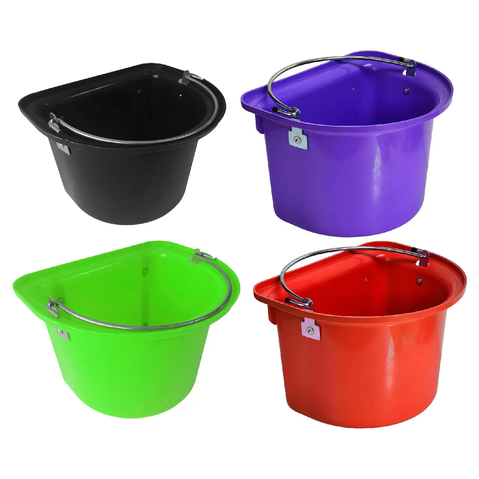 Horse Bucket, Livestock Feed Container, Heavy-duty, Easy to Clean, D-shaped, Outdoor, .