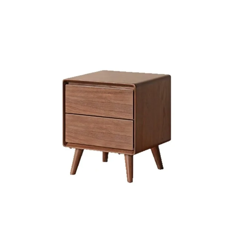 

All solid wood bedside table simple modern bedroom locker black walnut home small storage cabinet bedside