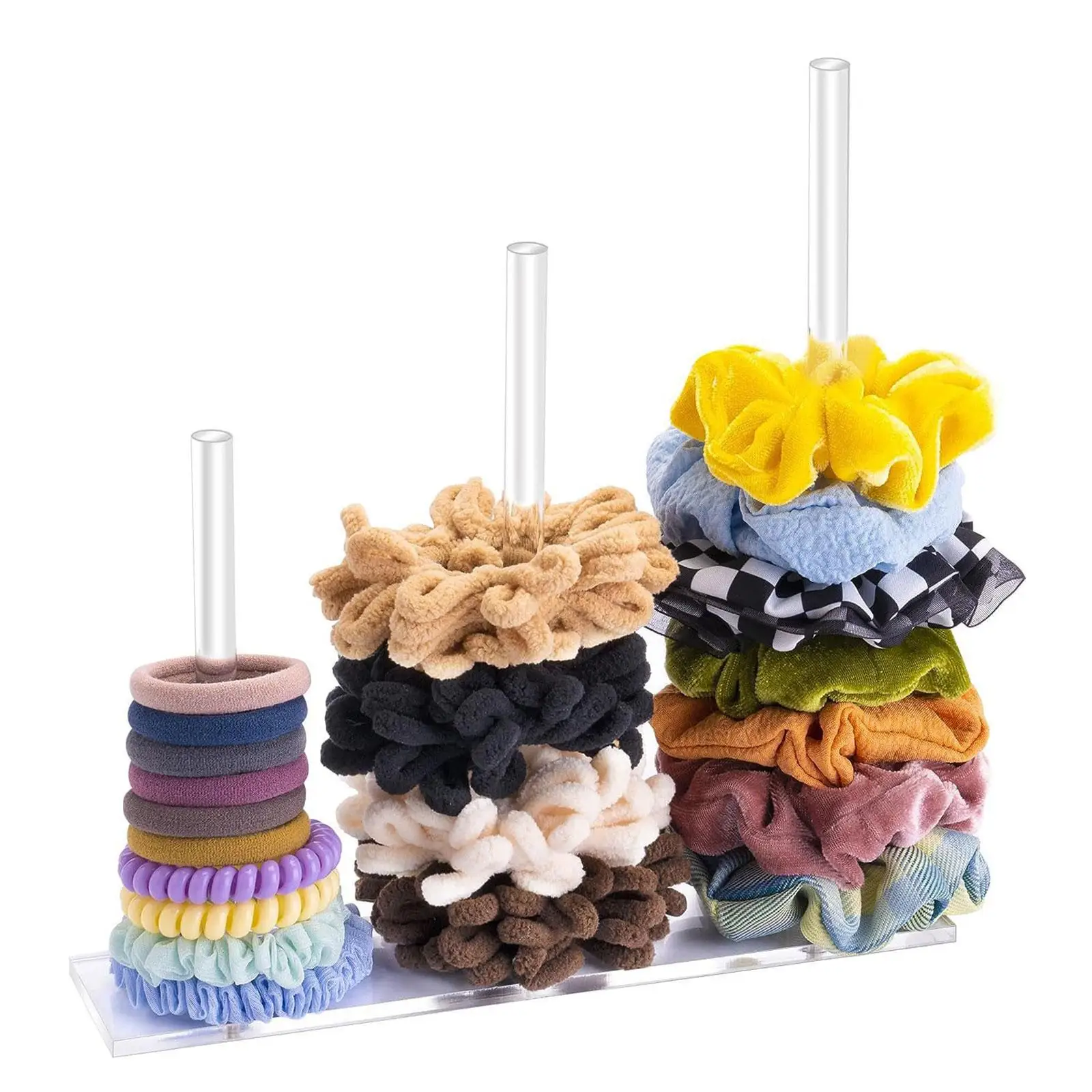 Acrylic Scrunchie Holder Stand Vertical Transparent Jewelry Holder Scrunchies