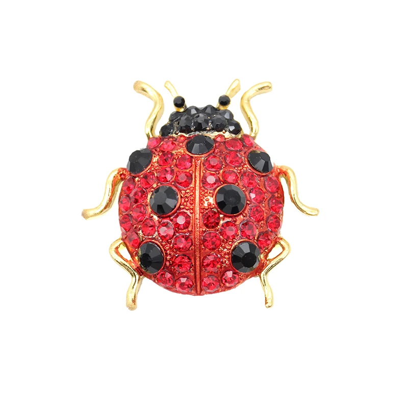 Rhinestone Crystal Ladybug Brooch Pin Coccinella Beetle Jewelry Accessories Dress Gift Brooches