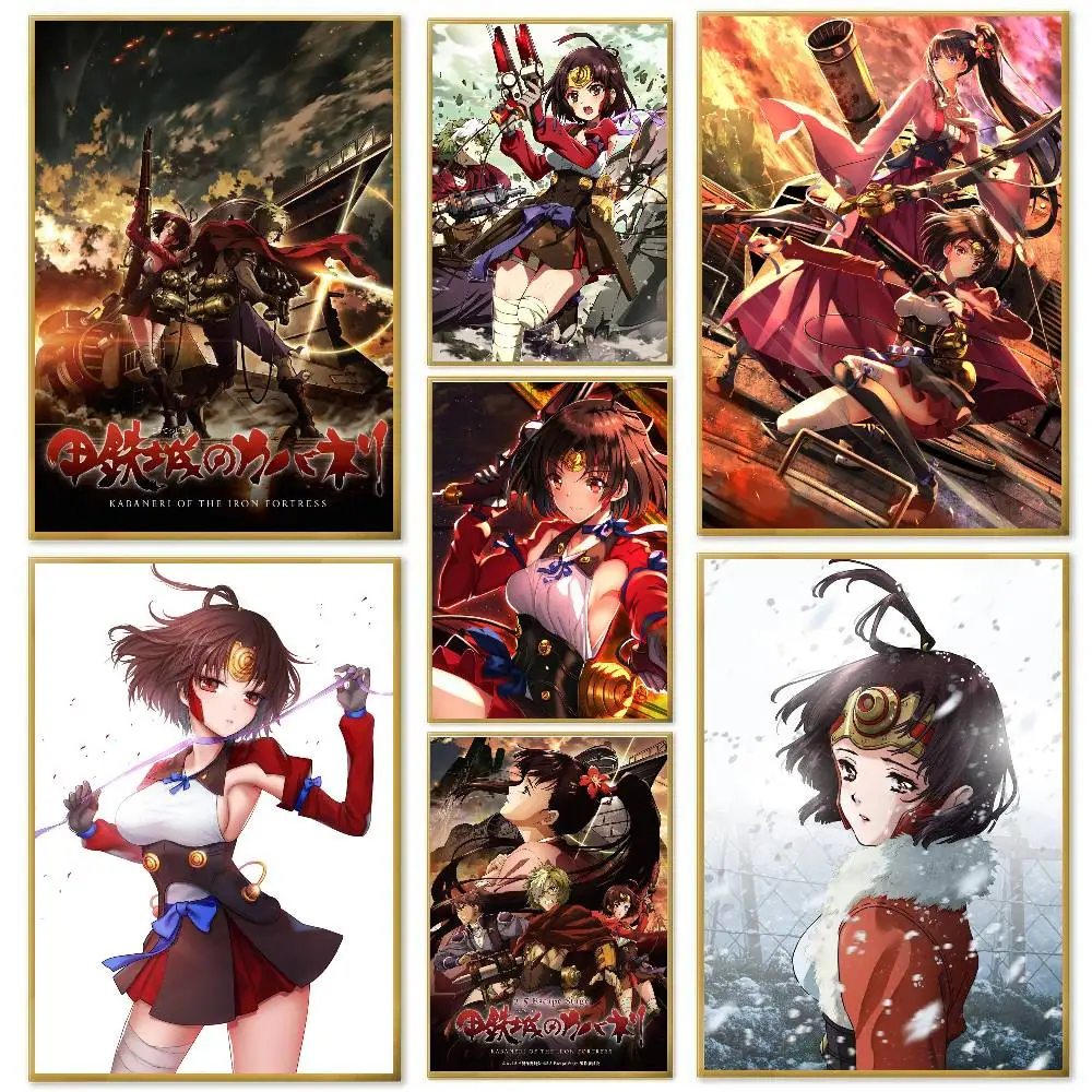 Anime Koutetsujou No Kabaneri Poster-Kunst, selbstklebende Wanddekoration, wasserfest, für Zuhause, Wohnzimmer, Schlafzimmer, Bar, ästhetische Dekoration