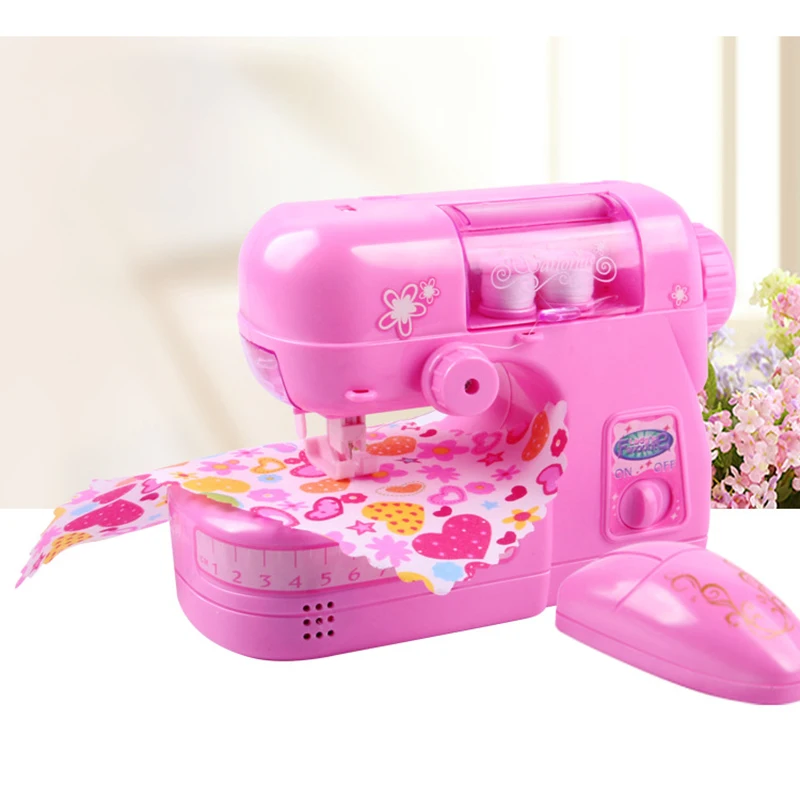 Mini machine à coudre électrique pour enfants, jouet de jeu de simulation pour enfants, cadeau créatif d'anniversaire et de Noël pour filles