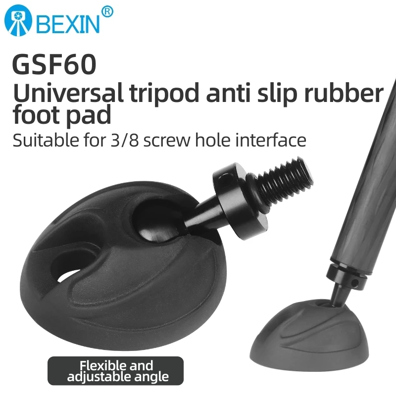 BEXIN Universal Tripod Feet Pad GSF60, Non Slip 60mm Dia.Tripod Monopod Rubber Feet with 3/8