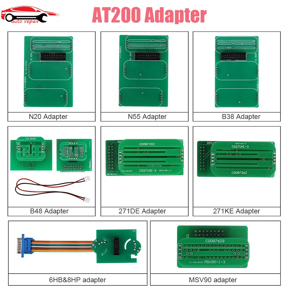 

CGDI AT200 Adapters Work with FC200 ECU Programmer No Need Disassembly Operation for 6HP&8HP / MSV90 / N55 / N20 / B48/ B58/ B38