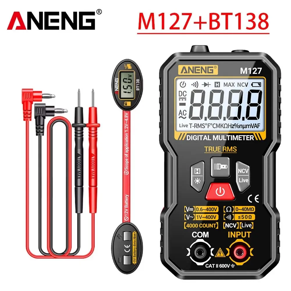ANENG M127 Intelligent Multimeter For Measuring AC/DC Voltage Resistance NCV Voltage BT138 Multi Specification Lithium Battery