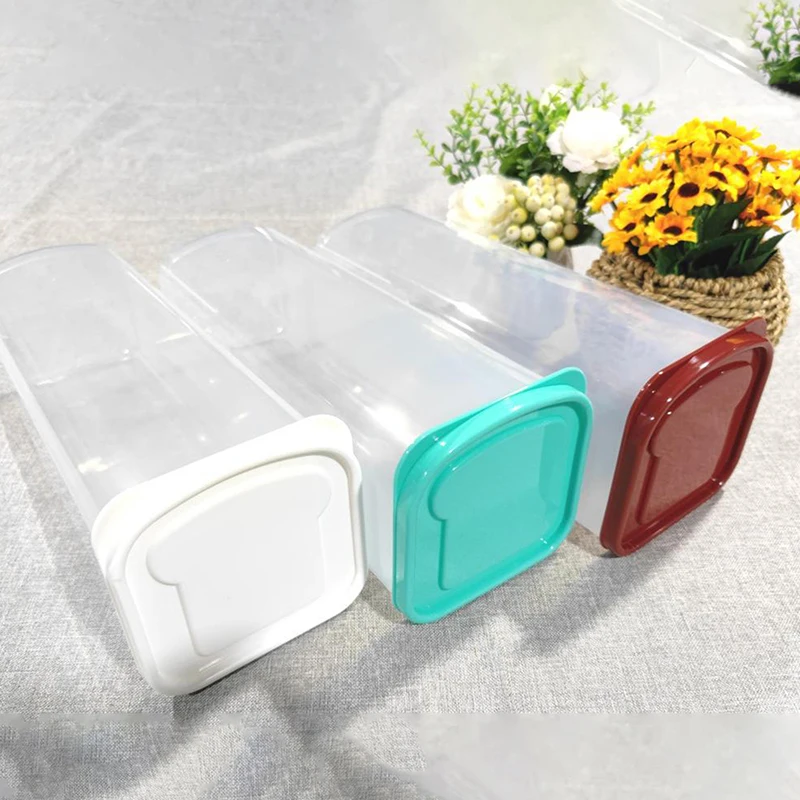 Rectangular Bread Box With Handle Translucent Cake Container Packaging Box Storage Case For Dry Fresh Foods Loaf Cake Keeper