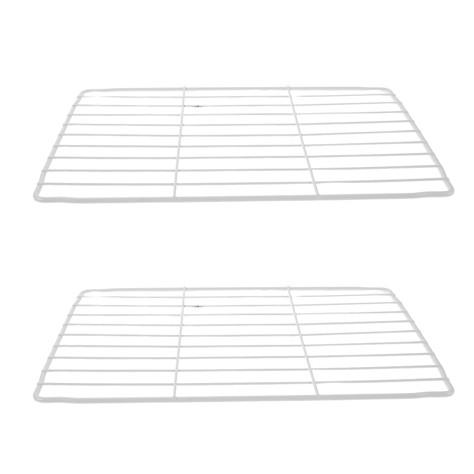 

2 pcs Storage Rack White Metal Freezer Wire Shelf For Refrigerator Organizer Space Saving Grid Shelves