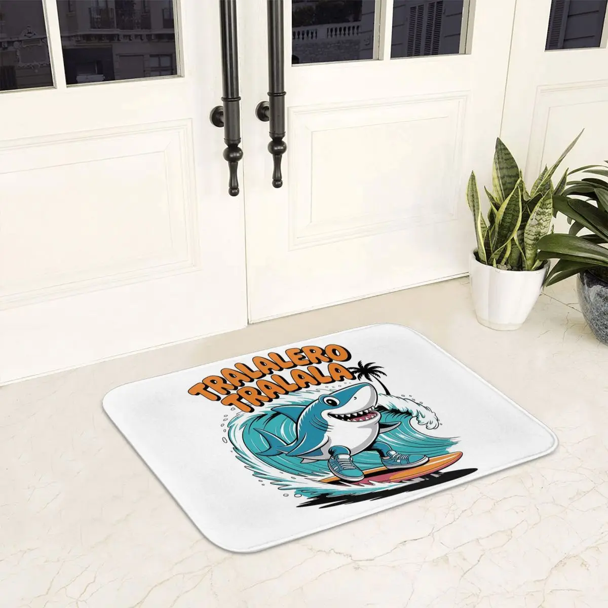 Tralalero Tralala Shark Surf Italian Brainrot Meme Non-slip Doormat Floor Mat Carpet Rug for Kitchen Entrance Home Footpad Mats