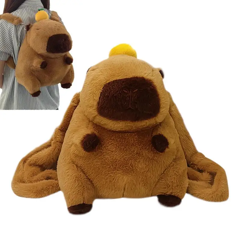 Capybara Backpack Capybara Backpack Pulsh Stuffed Animal Lifelike Capybara Casual Bag For Kids Boys Girls