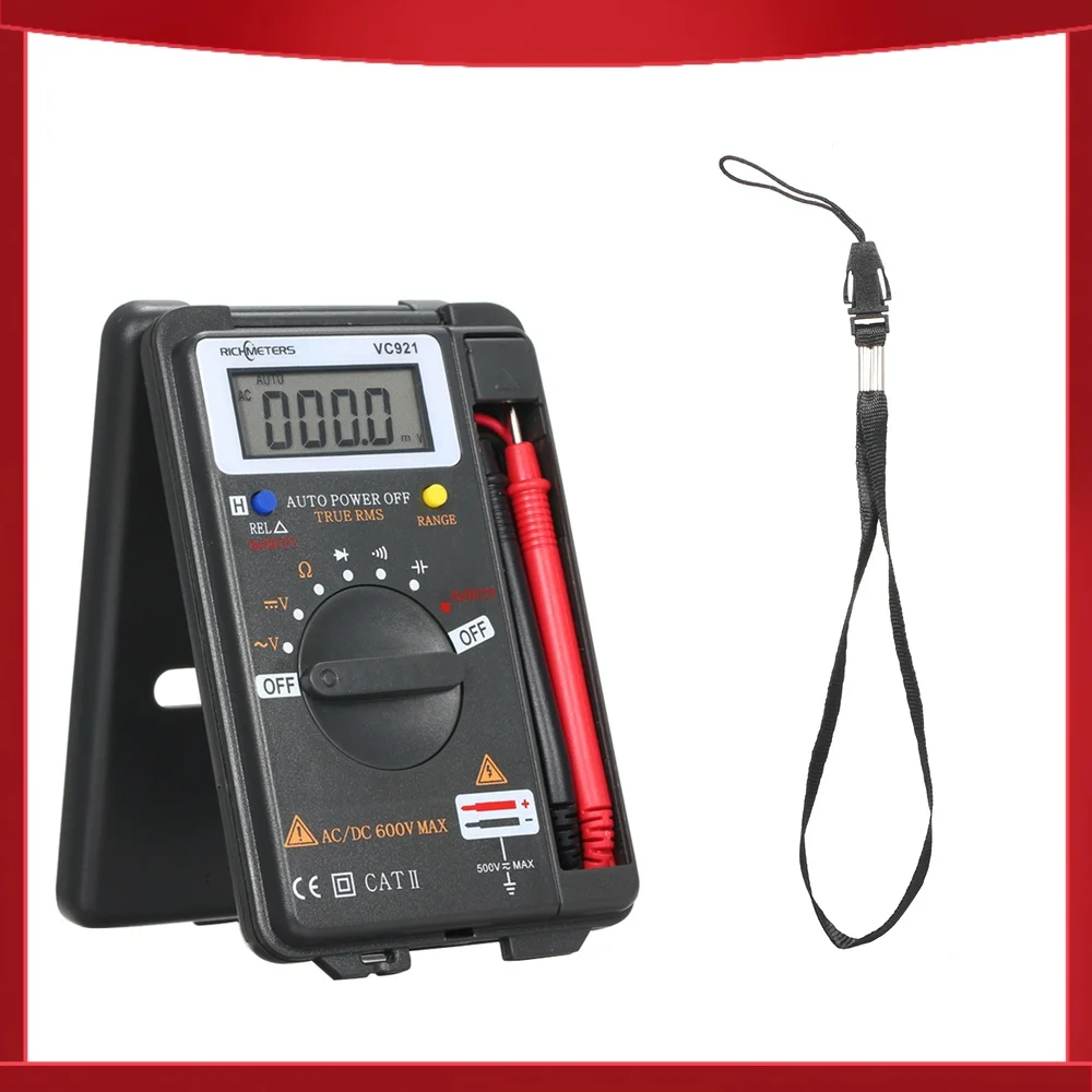 RICHMETERS Multifunction Handheld Mini  Digital Multimeter 4000 Counts Multi Meter AC/DC Transistor Voltage Tester Ammeter