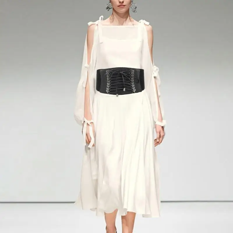 

652F Gothic Women Corset with Adjustable Rope Woman Shirt Dress Wrap Supplies