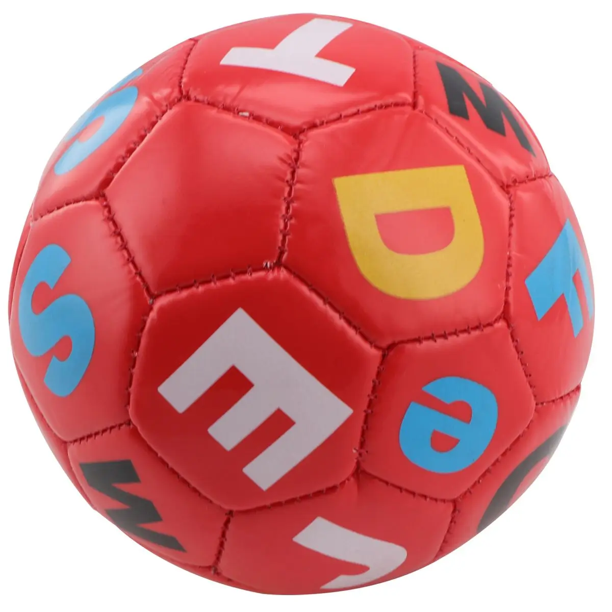 Petit ballon gonflable de Football en PVC pour enfants, jouet pour activités de plein air (fond rouge avec chiffres), 1 pièce
