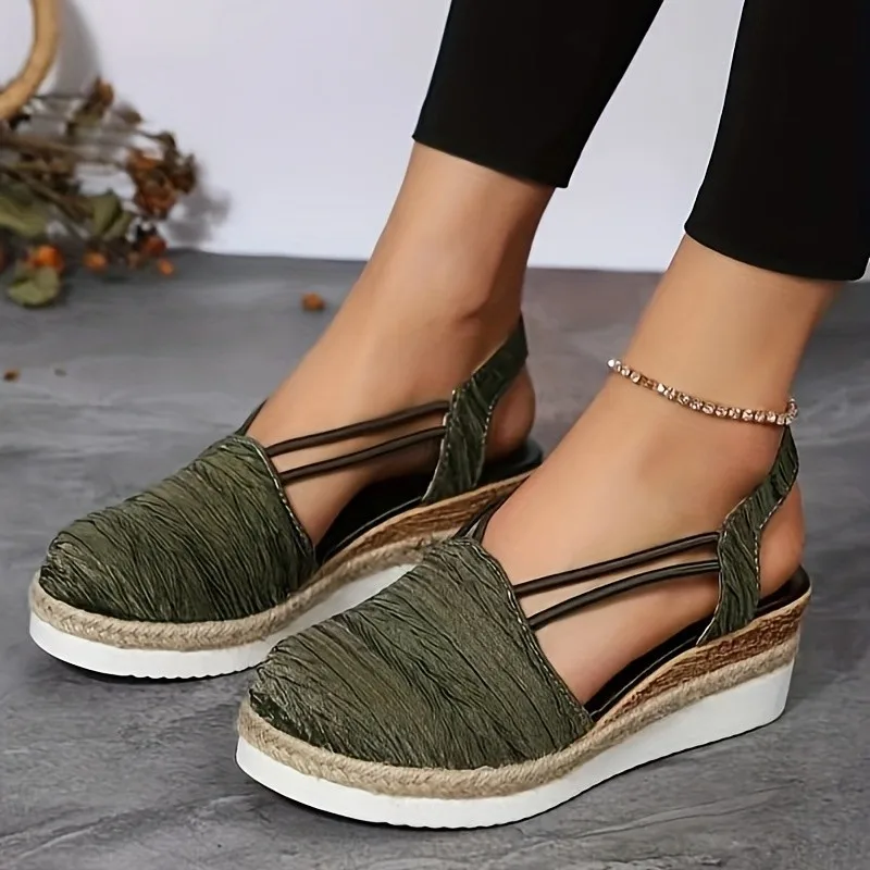 Women Wedges Sandals 2024 New Summer Fashion Casual Shoes for Women High Heels Platform Solid Color Sandals Designer Sandals