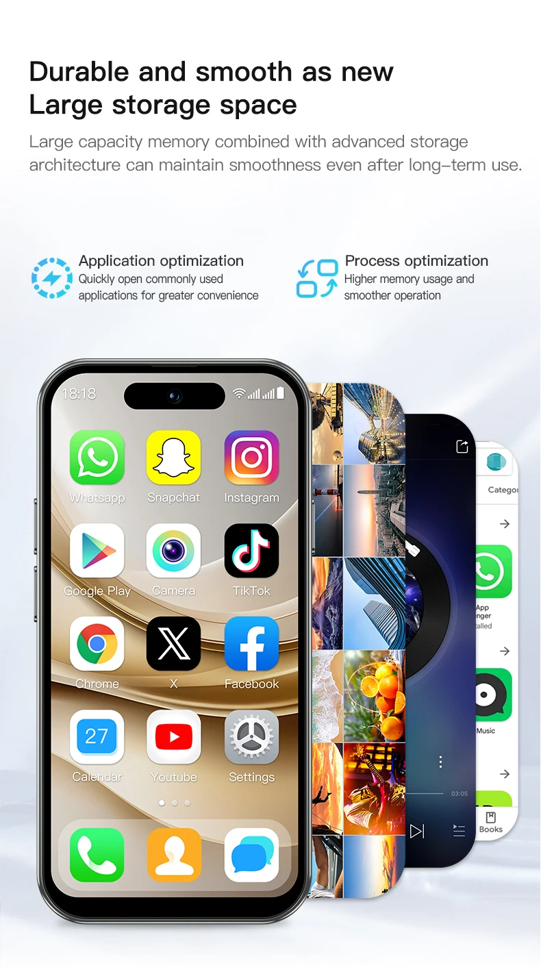 ONEMYTH M17 Pro Mini Smartphone Quad Core 2000mAh LTE 4G Dual SIM Type-C Android 12.0 Mobile CellPhone Face Unlock