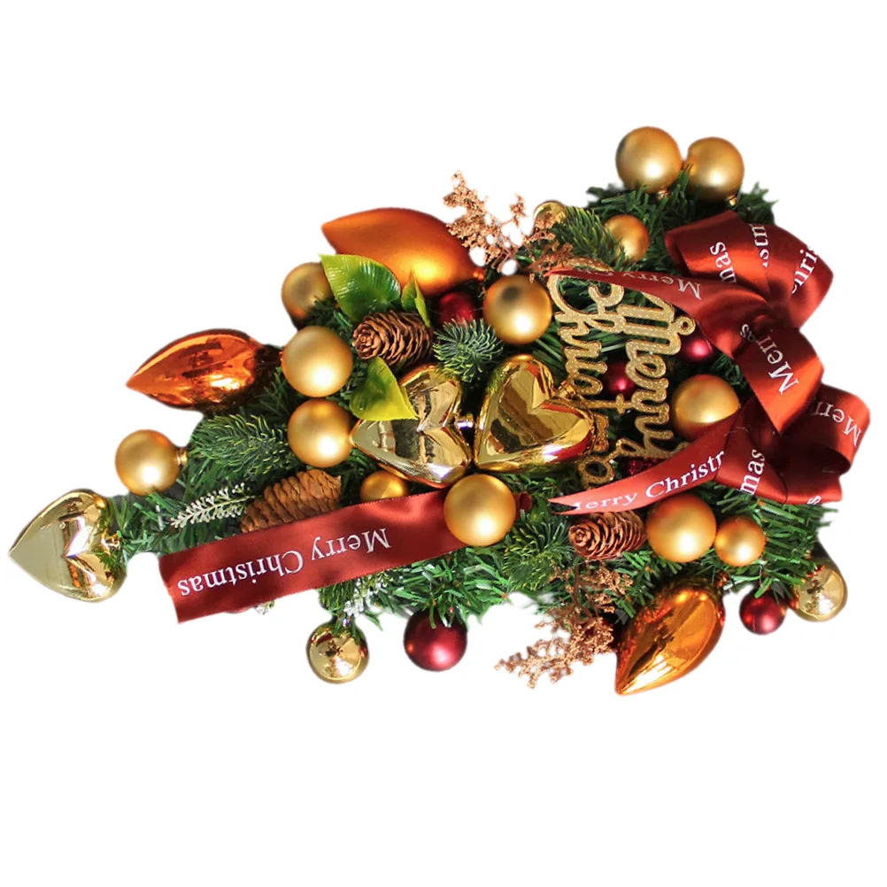 

Christmas Heart Shaped Ball Wreath Decorative Bow for Door Wall Colorful naments Tree Topper Holiday Season Christmas