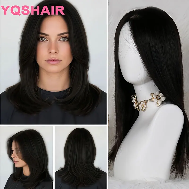 

Шелковистые прямые парики из натуральных бразильских волос с челкой, плотность 180%, 5x5, на шелковой основе, полностью кружевные, без клея, ручной работы, для женщин