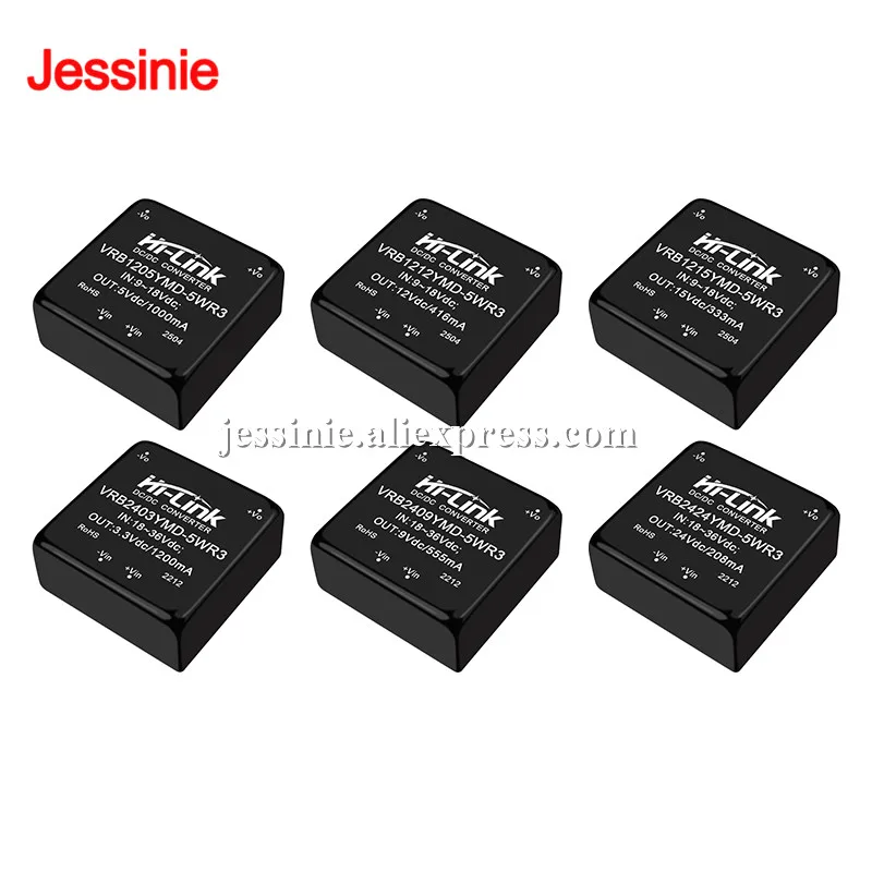 Hi-link DC-DC 5W Isolated Regulated Power Supply Module AC-DC 220V 24V/12V to 3.3V/5V/9V/12V/15V/24V VRB1205YMD 5M05 VRB2405YMD
