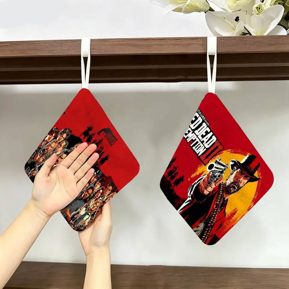 Game Red Dead Redemption 2 Multi-scene Polyester Cotton Towel, Hanging Hand Wiping Cloth for Kitchen Bathroom Hotel