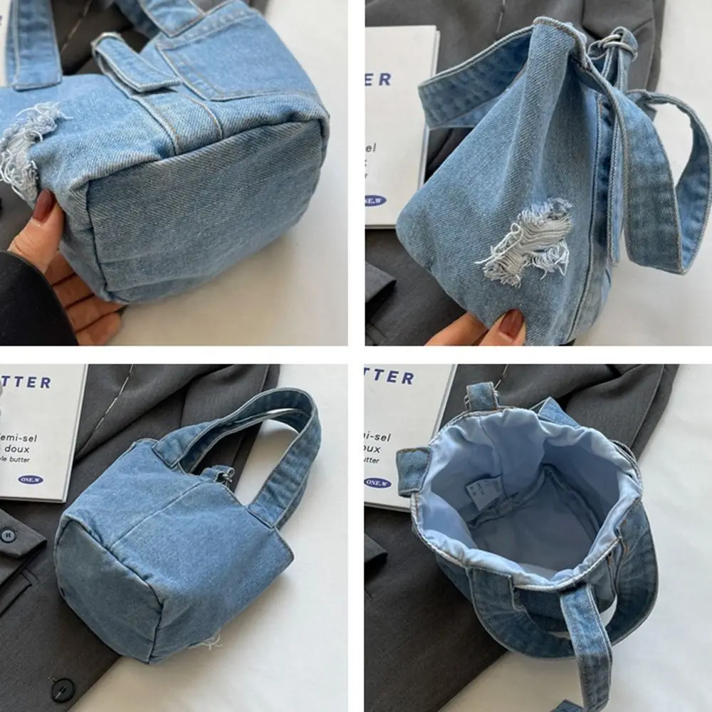 Sacs à main décontractés en denim pour femmes, sacs à main pour dames, poches pour téléphone, doux, cool, initié, mode, nouveau, E27