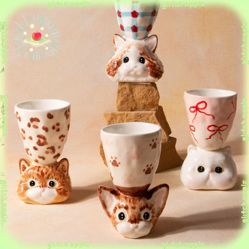 

Cat Design Ceramic Mug Morning Breakfast Cup Handmade Themed Drinkware For Coffee Milk Cute Cartoon Gift For Girls Best Fr