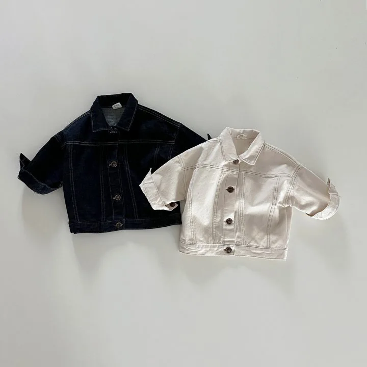 Autumn New Children Long Sleeve Denim Coat Solid Boys Jacket Baby Girl Casual Coat Infant Single Breasted Outerwear Kids Clothes 2