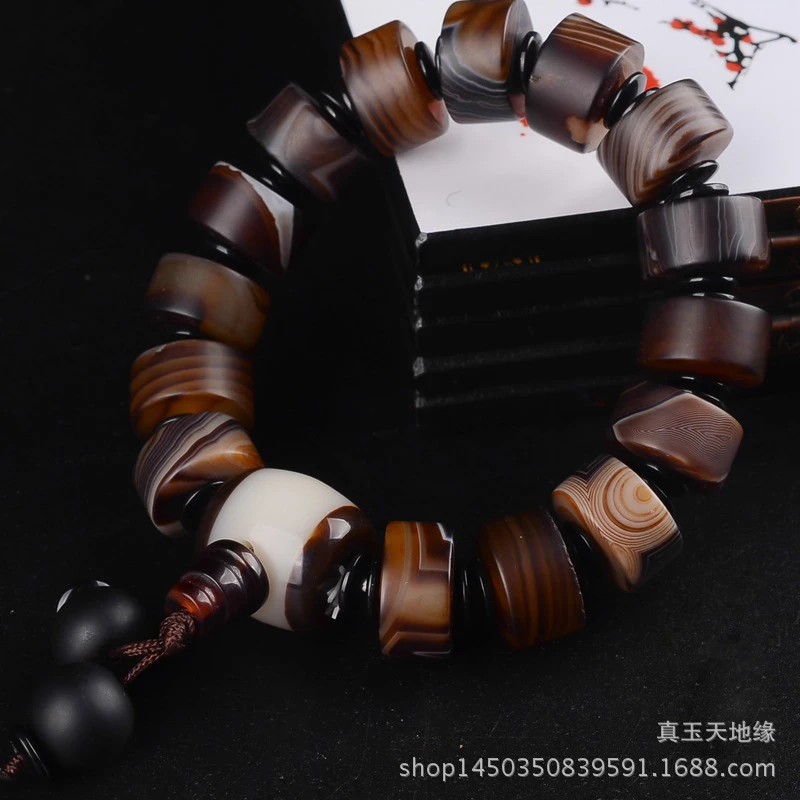 

Agate Men's , Women's Fashionable Silk Single-Loop , Three-Way Bracelet