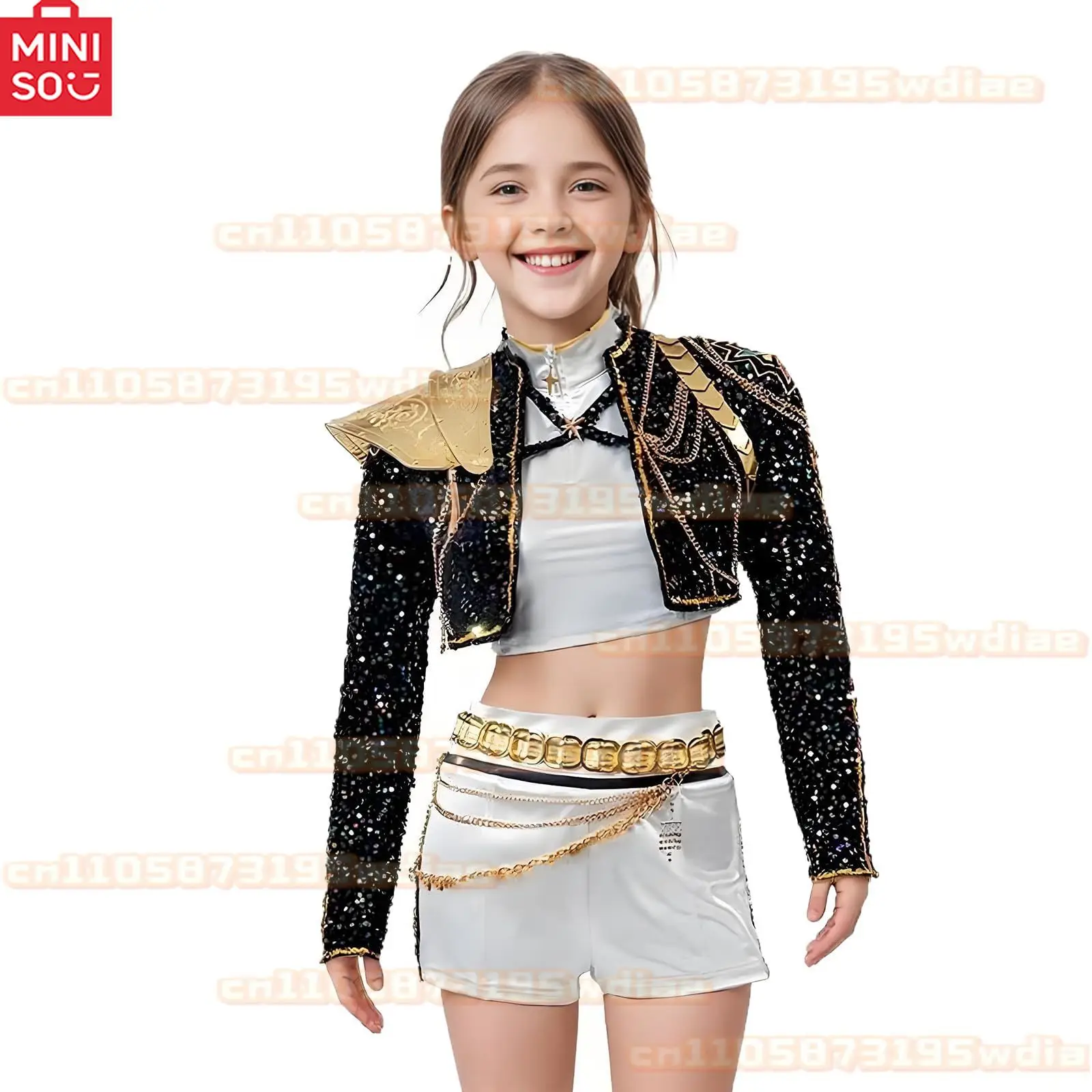 ชุดคอสเพลย์โซเย่ มิร่า รุมิ จากภาพยนตร์ MINISO Girls Demon Hunters สำหรับเด็กผู้หญิง ชุดแฟนซีสำหรับงานปาร์ตี้ฮาโลวีน คอสเพลย์ไอดอลวง Kpop