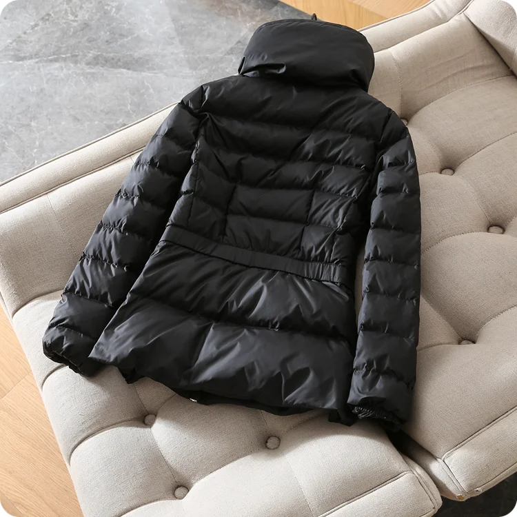 レディース スリムフィット ロング丈 スタンドカラー ダウンジャケット 暖かいアウター 秋冬新作 高品質ナイロン ホワイト ダウン