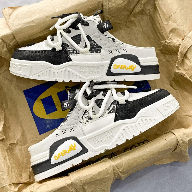 Men's shoes new fashionable thick soled shoes, outdoor breathable casual shoes, lightweight and non slip men's sports shoes