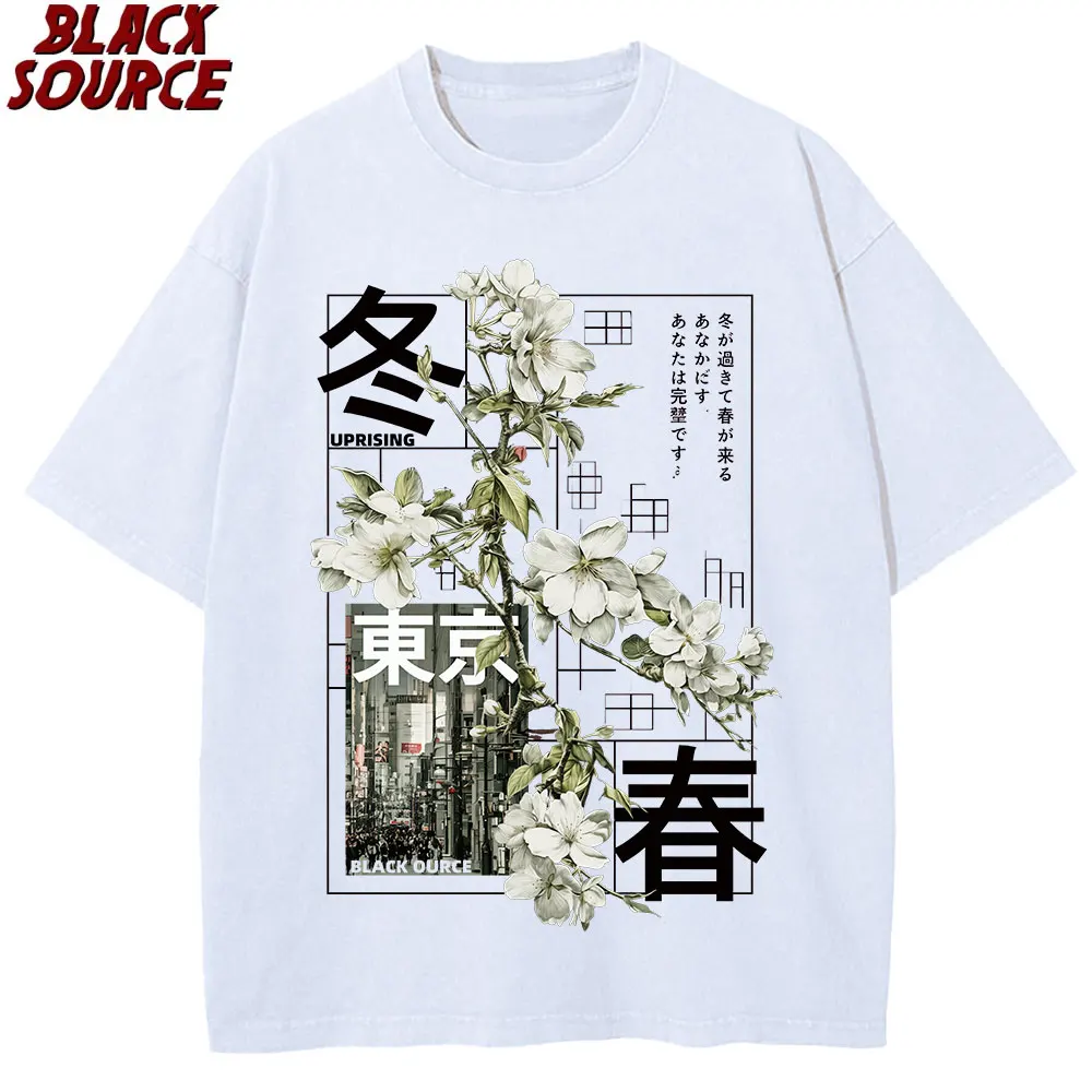 T474 Herren Kurzarm-T-Shirt im japanischen Stil, vielseitiges Design, geeignet für alle Jahreszeiten, bequemes Sommer-Oberteil, 100% Baumwolle – Detail 10