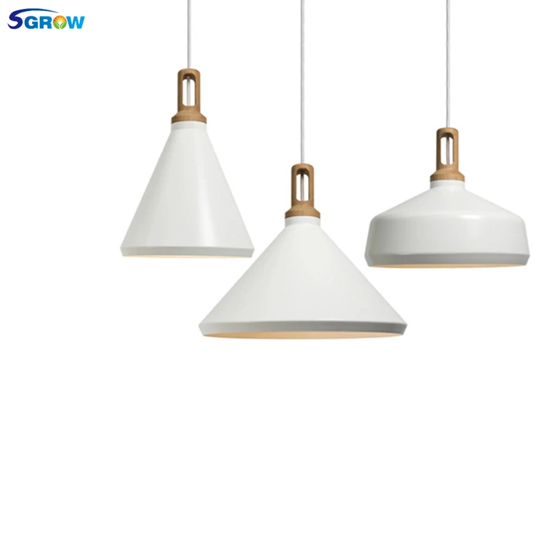 SGROW Modern Simple Pendant Lamp Bar Restaurant Hanging Light Living Room Office Kitchen Cafe Bedroom Light Aluminum Shade