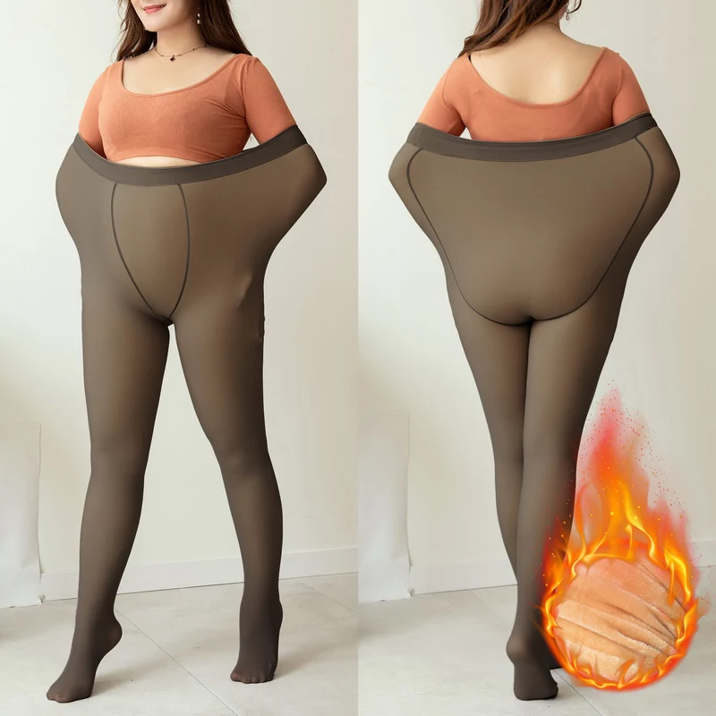 90g 250g Plus Size damskie zimowe legginsy spodnie termiczne rajstopy z podszewką grube fałszywe damskie rajstopy polarowe pończochy polarowe