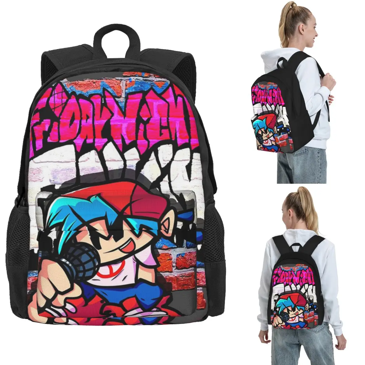 

Бойфренд ФНФ. Рюкзаки с кирпичной стеной для мальчиков и девочек, сумка для книг, большая вместительная детская школьная сумка, рюкзак для ноутбука, сумка на плечо