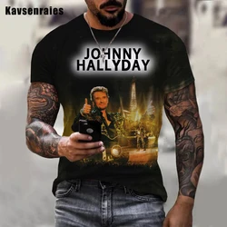 2023 New Pop Singer Johnny Hallyday 3D Printed T-shirt Men Women Rock Fashion Casual Streetwear Hip Hop Harajuku Tee Tops