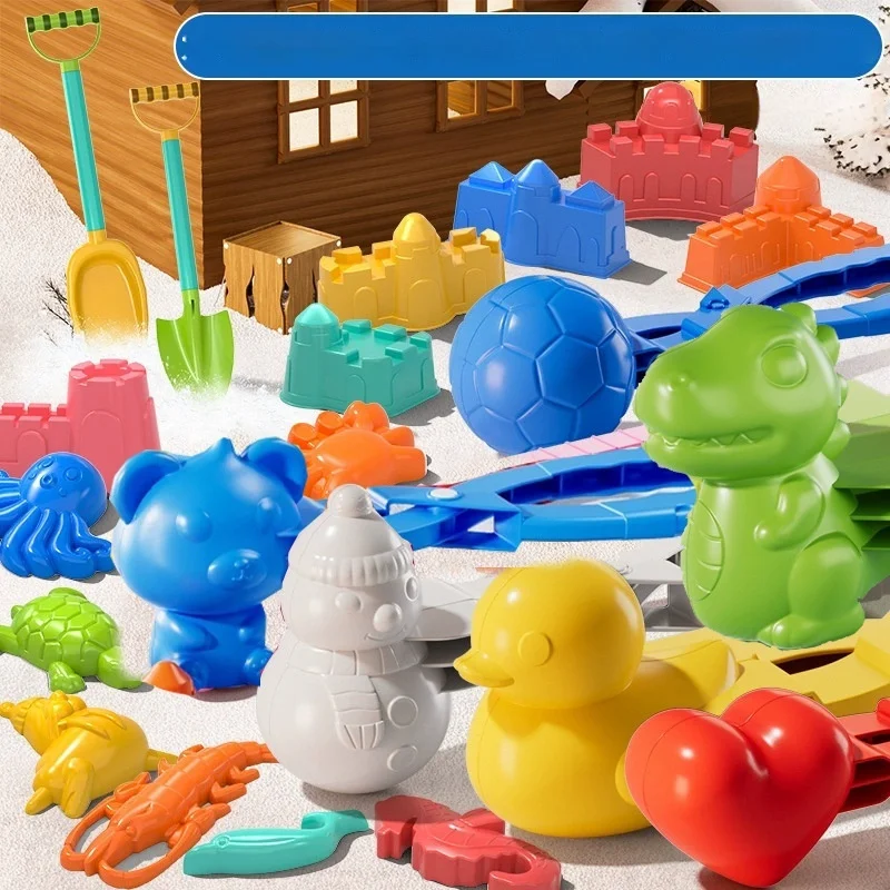 Kit modello di clip da neve invernale Giocattoli Anime Cartoon Merchandise Combattimenti di palle di neve Facile da usare Kawaii Squisito regalo di puzzle all'ingrosso