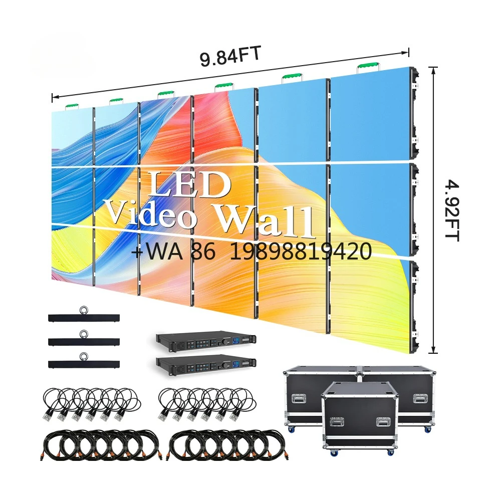 Full Color Smd Indoor Rental Stage Led Video Wall P3.91 P4.81 Led Display Screen for Concert Exhibition