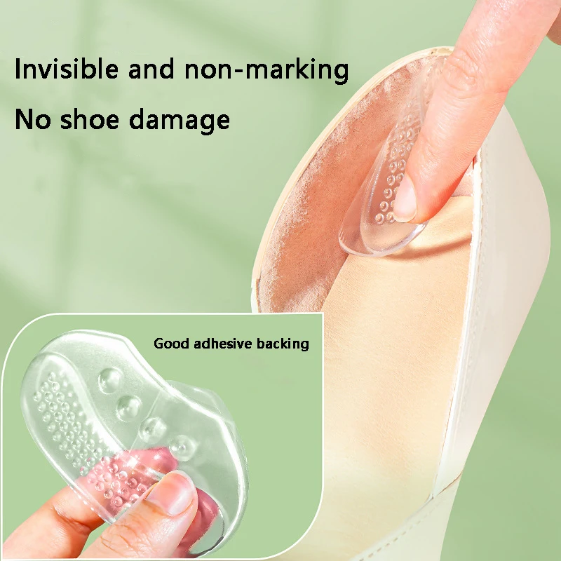 Transparent Silicone Heel Cushion Pads Self‑Adhesive Heel Inserts Anti‑Blister Foot Protector for High Heels Flats Shoes