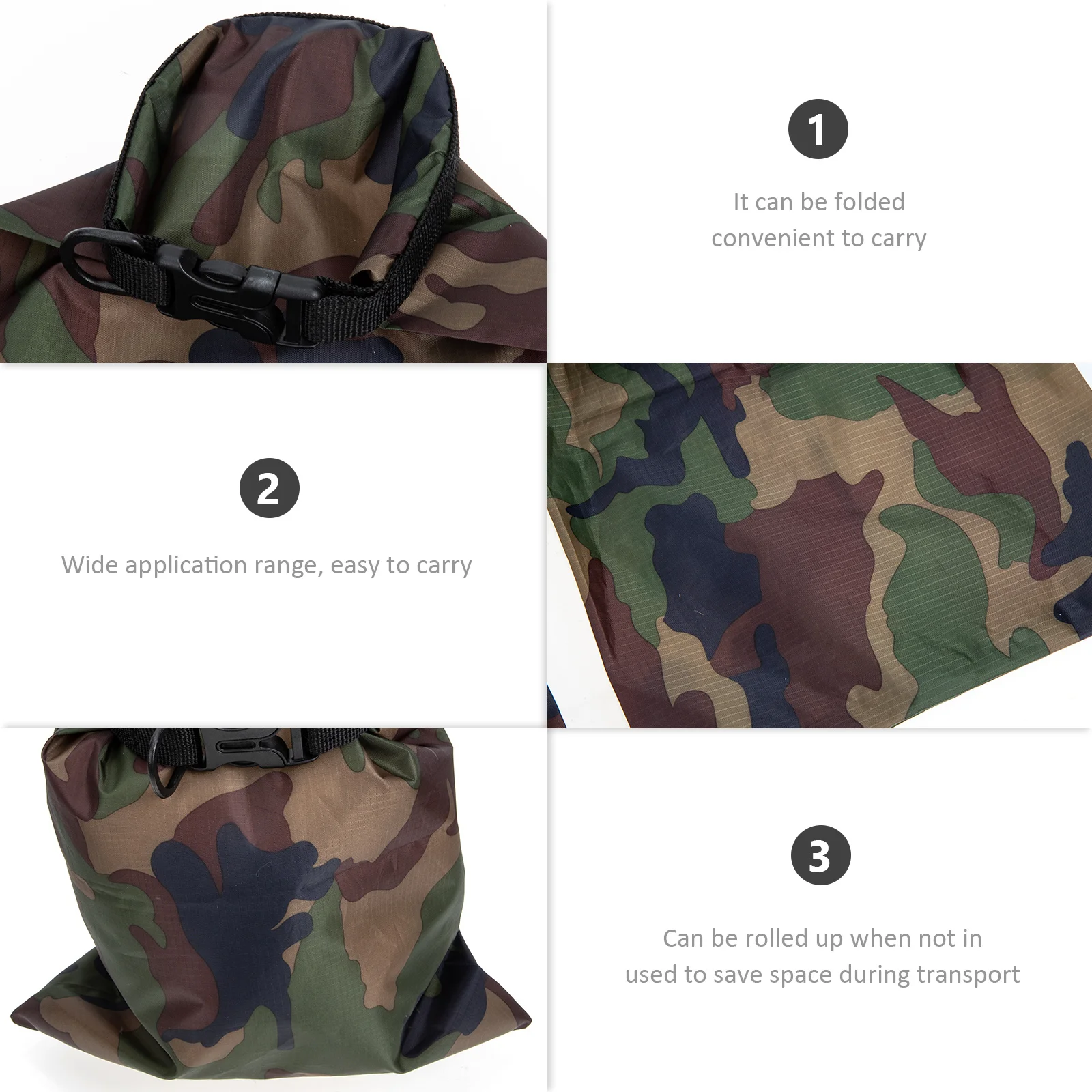 

3Pcs Waterproof Dry Bags Foldable Portable Storage Bags for Outdoor Camping Kayaking Rafting Drifting Supplies