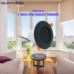 3 Inch 10W Moisture-proof Plastic Ceiling Speaker with Cover Fidelity Sound Quality Light Weight Home Background Music Playback