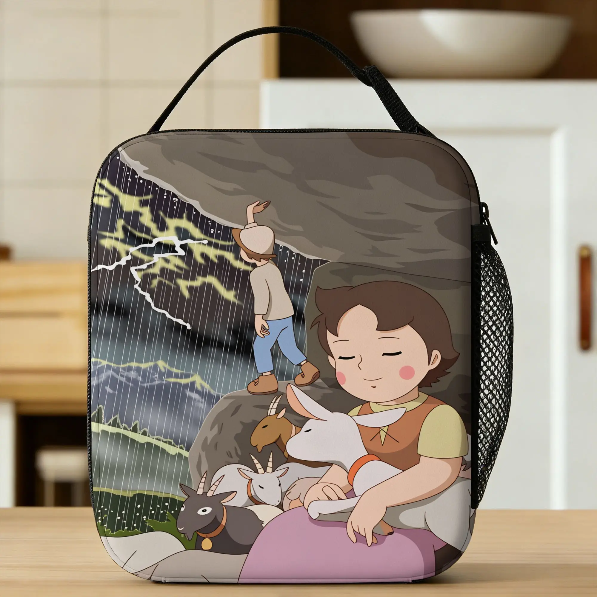 Happy Heidi Lunch Bag For Child  Graphic Lunch Box Vintage Office Cooler Bag Convenient Oxford Tote Food Bags