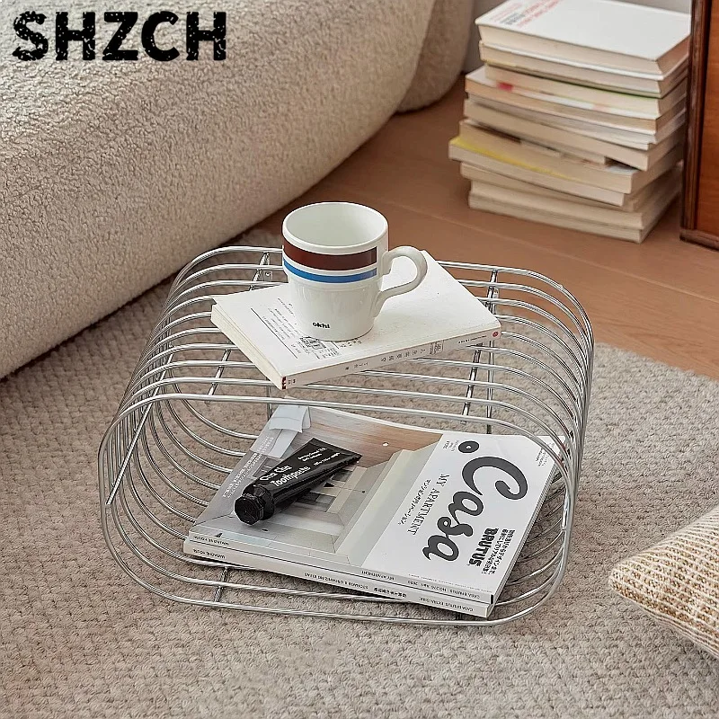 Stainless Steel Modern Side Table Multi-functional Coffee Table for Small Space Bauhaus Corner Shelf