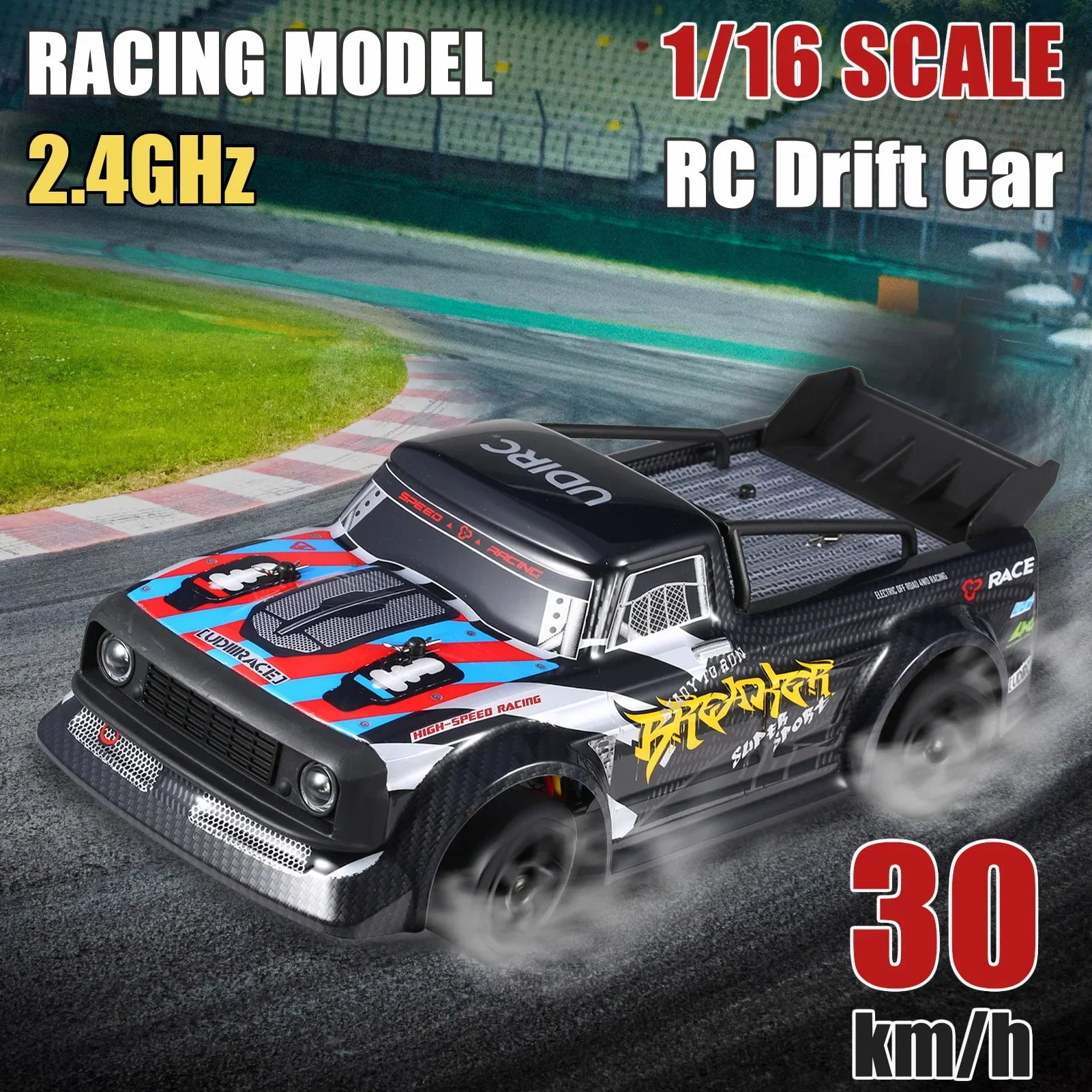 UDIR/C UD1601 Pro RC Car 1/16 2.4GHz 4WD RC Racing Car 40km/h High Speed Brushless Motor RTR with Electronic Stability System