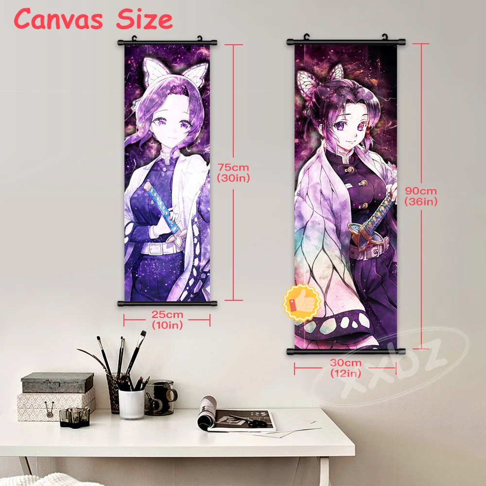 Dämon Sayaer Scrolls Bild Himejima Gyoumei Wandkunst Tomioka Giyuu Home Decor Rengoku Kyoujuro hängende Malerei Anime Poster – Detail 5