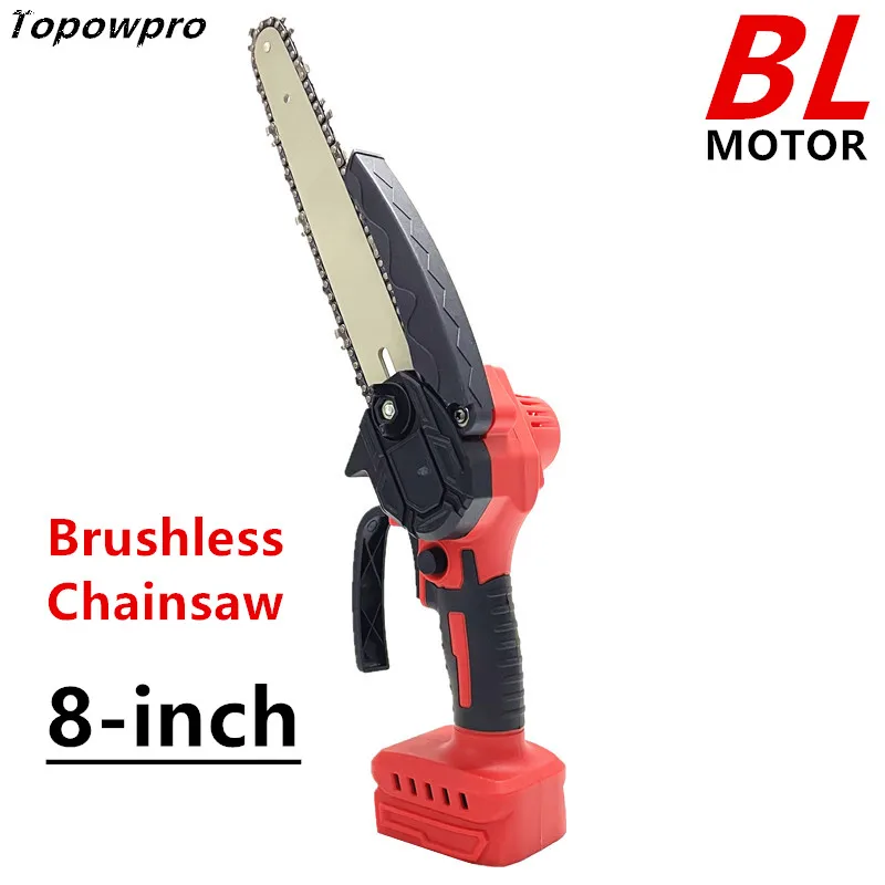 

For Milwaukee 18V Battery Brushless Chainsaw 8-inch Electric Cordless Chain Saw Woodworking Cutter Pruning Logging Power Tools