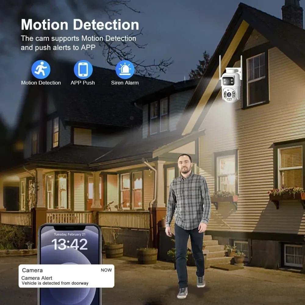 1080P IP Camera Dual Lens WIFI Dual Screen 720P Motion Detection Outdoor CCTV Security Protection Video Surveillance Hopeway APP