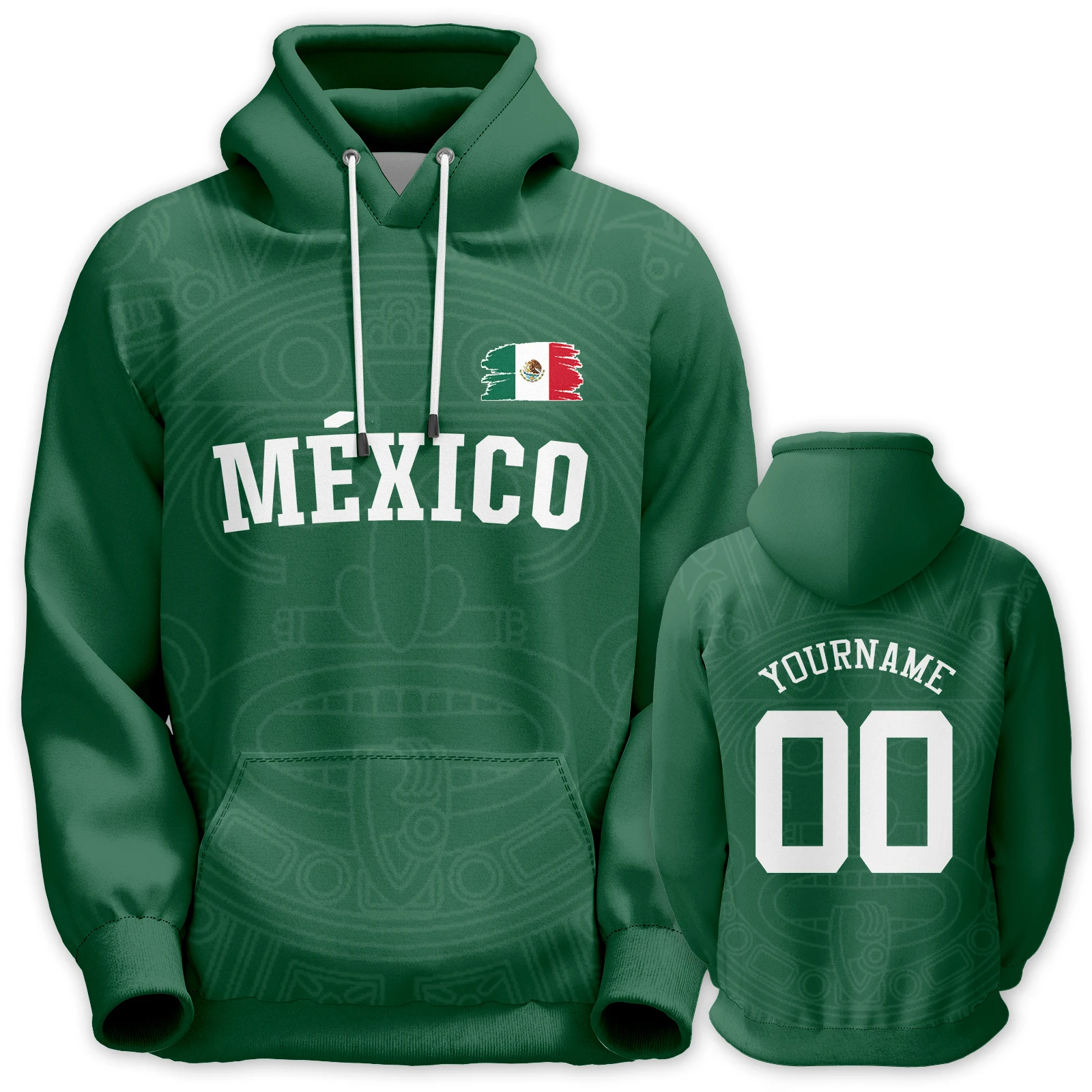 Custom Mexico Basketball Hoodie Personalized Name Number Mexico Patriot Flag Pullover Sweatshirt Men Women Youth Fan Gifts