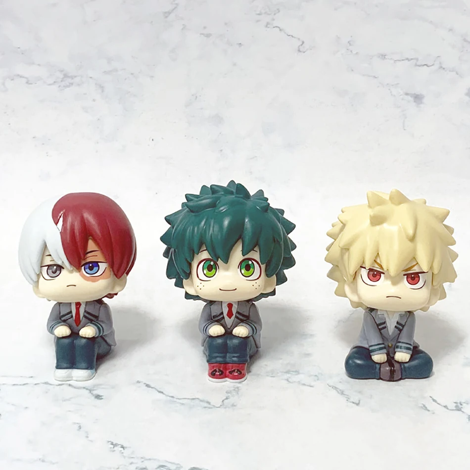 10cm My Hero Academia Cute Ver. Midoriya All Might Bakugou Shoto Ochaco Look Up Figurka Akcji PVC Boku no Hero Prezent Lalka Model